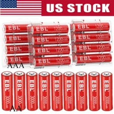 EBL 1.5V Rechargeable AA AAA Li-ion Battery 1200 / 3000mwh Lithium Batteries Lot