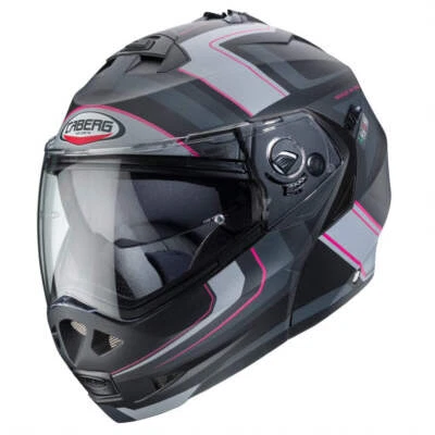 Caberg Duke 2 Tour Motorcycle Helmet black pink silver Motorbike