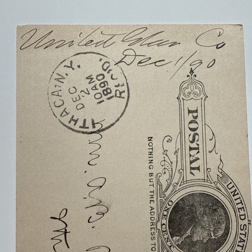 1890 Syracuse NY UNITED GLASS CO Postcard Vtg Ithaca New York - Picture 4 of 12
