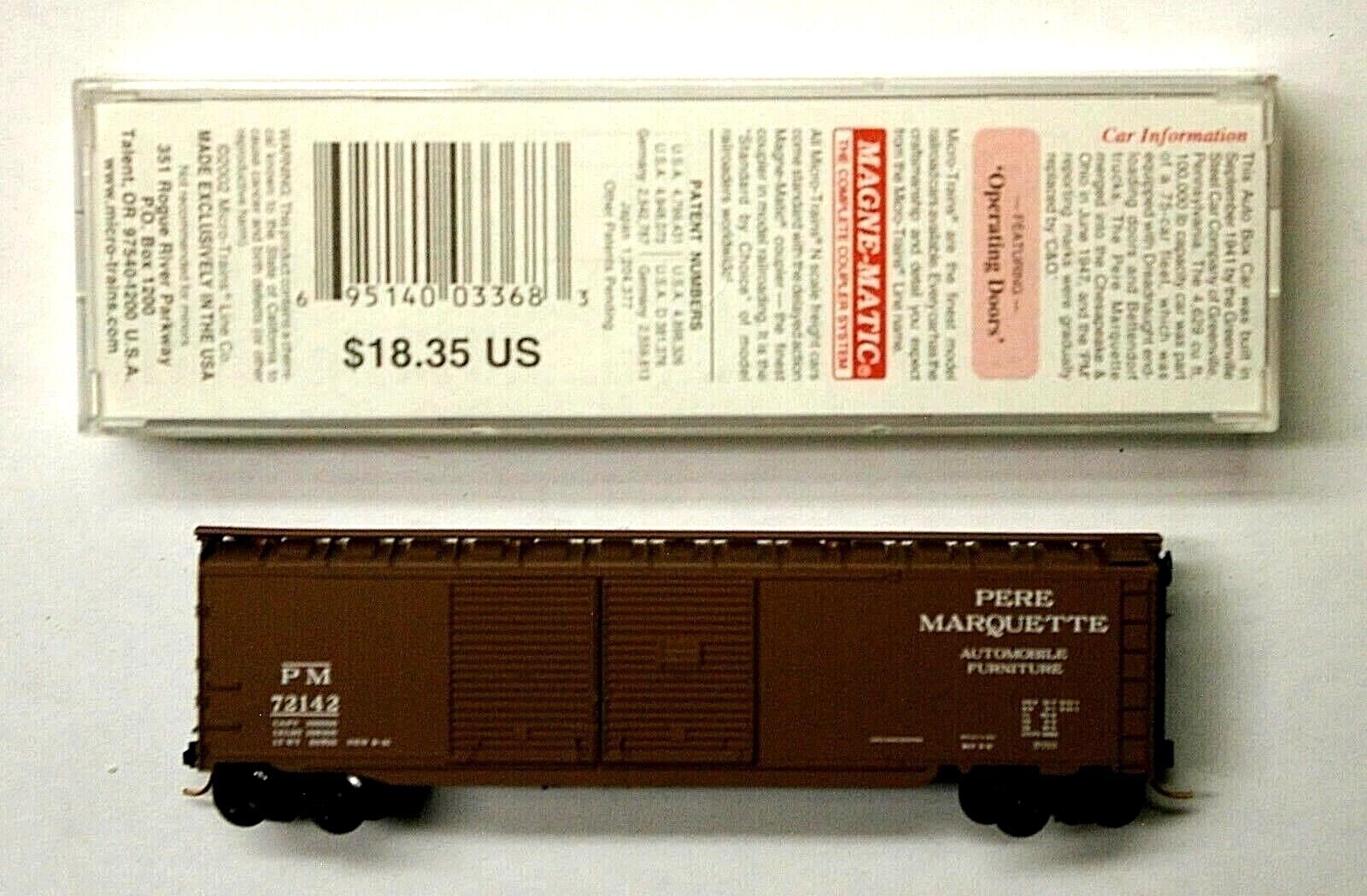 MTL Micro-Trains 78100 Pere Marquette PM 72142 50 foot boxcar