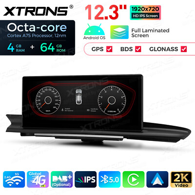 12.3 Car Screen CarPlay Android 14 64G Retrofit for Audi A6 A7