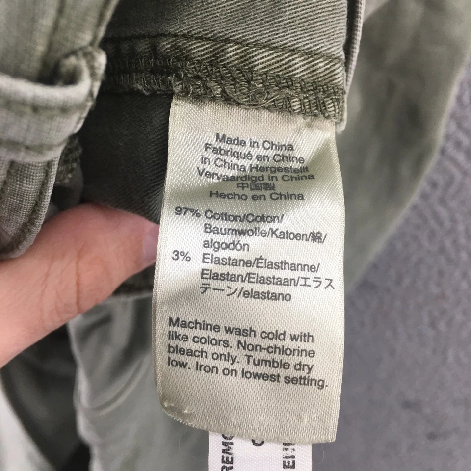 Pantalones cargo JCrew para mujer 29 (actual 32X25.5) verde tiro alto pierna cónica cremallera mosca Foto 4 de 4