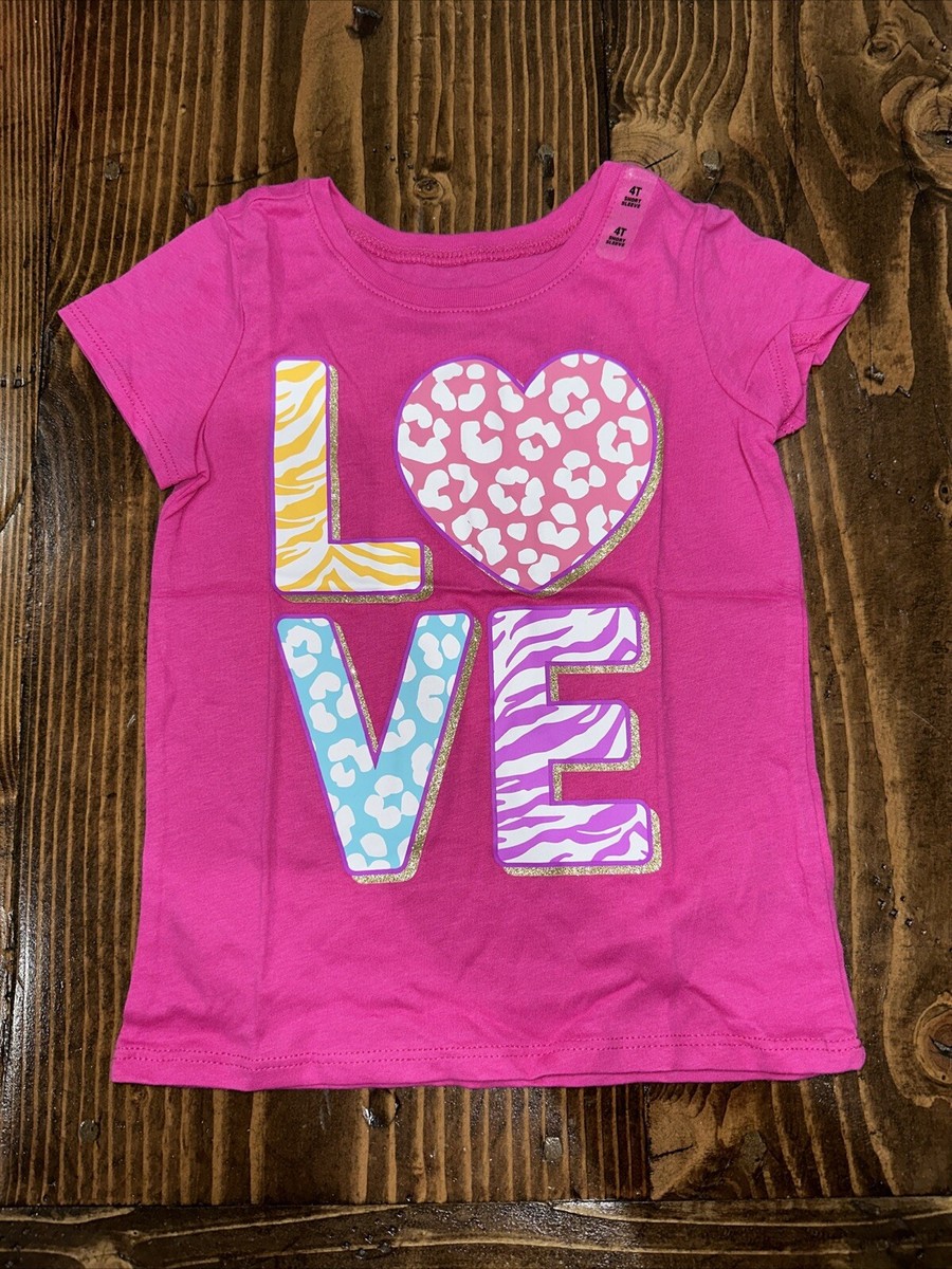 NWT The Childrens Place Girls 4T Short Sleeve Graphic Print