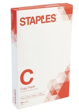 Staples 8.5" x 14" Copy Paper 20 lbs 92 Brightness 500/RM *Distressed Pkg*