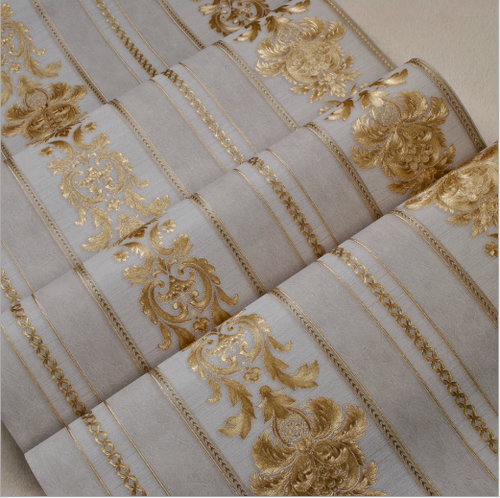 10M Metallic Gold Textured Damask Wallpaper Roll Luxury Room Wall Paper Decor - Picture 5 of 9