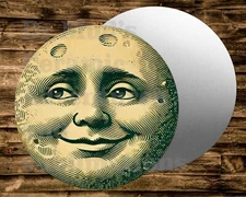 MAN ON THE MOON FACE   Metal  Round Sign  Wreaths Crafts & miniatures