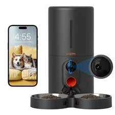 Automatic Cat Feeder with Camera for Two Cats, 6L Automatic Dog Feeder with H...
