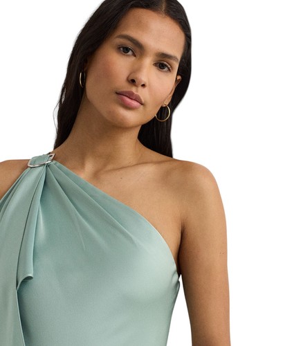 Lauren Ralph Lauren Women's One-Shoulder Satin Gown (Soft Laurel, 14) - Picture 4 of 4