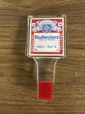 BUDWEISER KING OF BEERS Vintage 70’s ~ 6” Clear Lucite Acrylic beer tap handle