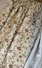 Pair of Curtains country 163cmLx 220cmW Floral Design Lined  woven thick VGC