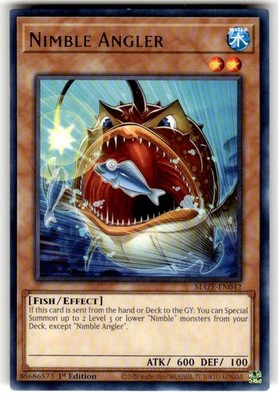 Yugioh! Nimble Angler - MAZE-EN042 - Rare - 1st Edition Near Mint, English