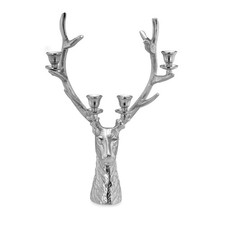 Kerzenleuchter 50 cm Alu Kerzenständer 4 armig Hirsch-Geweih Form für Stabkerzen
