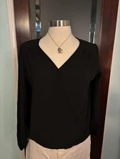 New Max Studio Black Shirt Top Size Small Retail $88. #99