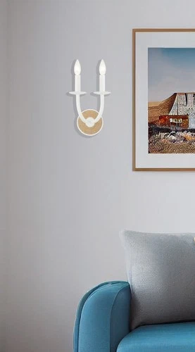 Minka Lavery 2122 Lanton 2 Light 11" Tall Wall Sconce - White - Picture 2 of 5