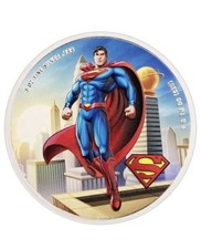Rare!  2023 Barbados 5 Dollar 3 oz Silver Superman Color Print Proof-like Coin