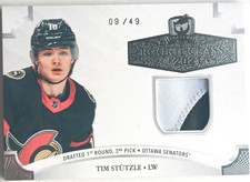 2020-21 UD The Cup Rookie Class of 2021 Patch Tim Stutzle /49 Ottawa Senators