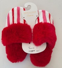 NWT Shiraleah Chicago Sz Small/Medium 7/8  Candy Stiped Slippers -SO SOFT 