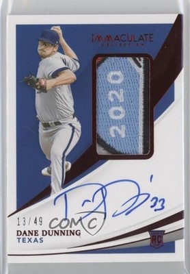 2021 Panini Immaculate Red 13/49 Dane Dunning #174 RPA Rookie Patch Auto RC 0wx0