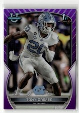 2022 Bowman University Chrome #75 Tony Grimes Purple Refractor #/399