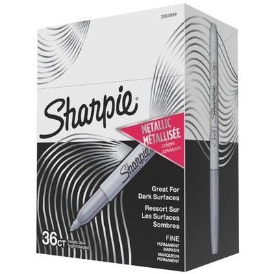 36 Metallic Silver Permanent Markers, Fine Point