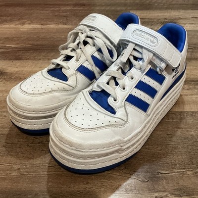 adidas Triple Platforum Low Men's Size 8 White Royal Blue Sneakers