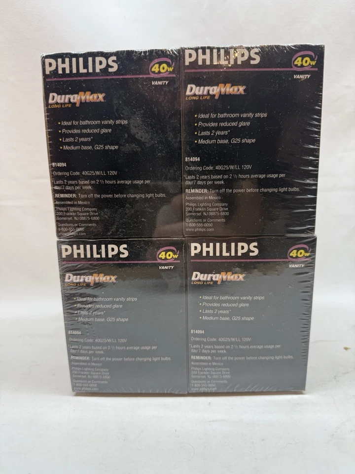 4-Philips Duramax Vanity Light Bulbs Clear Long Life 40 Watt Medium Base G25 - Image 2 of 4