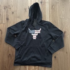 NEW NWT Under Armour Mens Large 1389220 Project Rock Freedom Bull Hoodie USA
