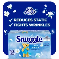 Snuggle Fabric Softener Dryer Sheets, Blue Sparkle, 200 Count