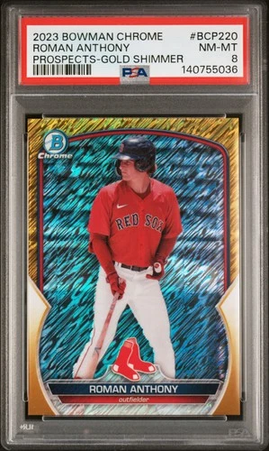 2023 Bowman Chrome Prospects Roman Anthony Prospects Gold Shimmer PSA 8 /50