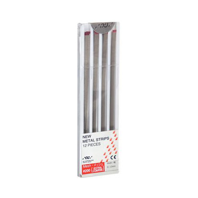 GC 000253 Metal Dental Strips #200-B Width Extra Coarse Grit Red 12/Pk