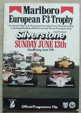 Silverstone 13 Jun 1982 Marlboro European F3 Trophy Car Races Programm