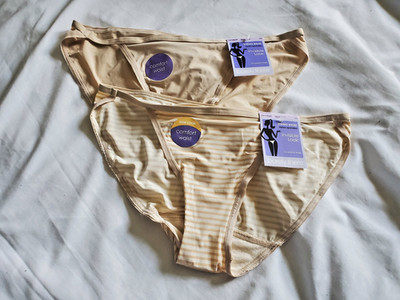 2 pair Barely there string bikini panties-sz 6M-invisible look-comfort waist
