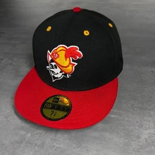 Vintage Albuquerque Dukes Hat New Era Cap 7 3/8 Wool Black Red Defunct RARE MLB