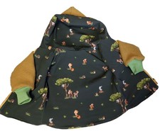 Jacke Wollwalkjacke Wendejacke Kapuze Waldtiere  Baby Kinder Handmad NEU