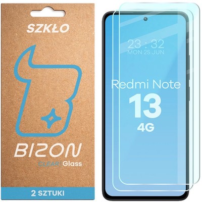 2x Schutzglas für Xiaomi Redmi Note 13 4G Bizon Displayschutzglas Hartglas Glas