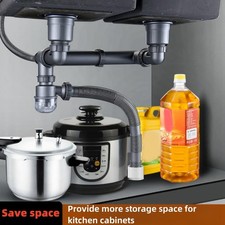 Double Bowl Sink Drain Kit Odor Proof Sink Drain Kit Thicken For Restaurant