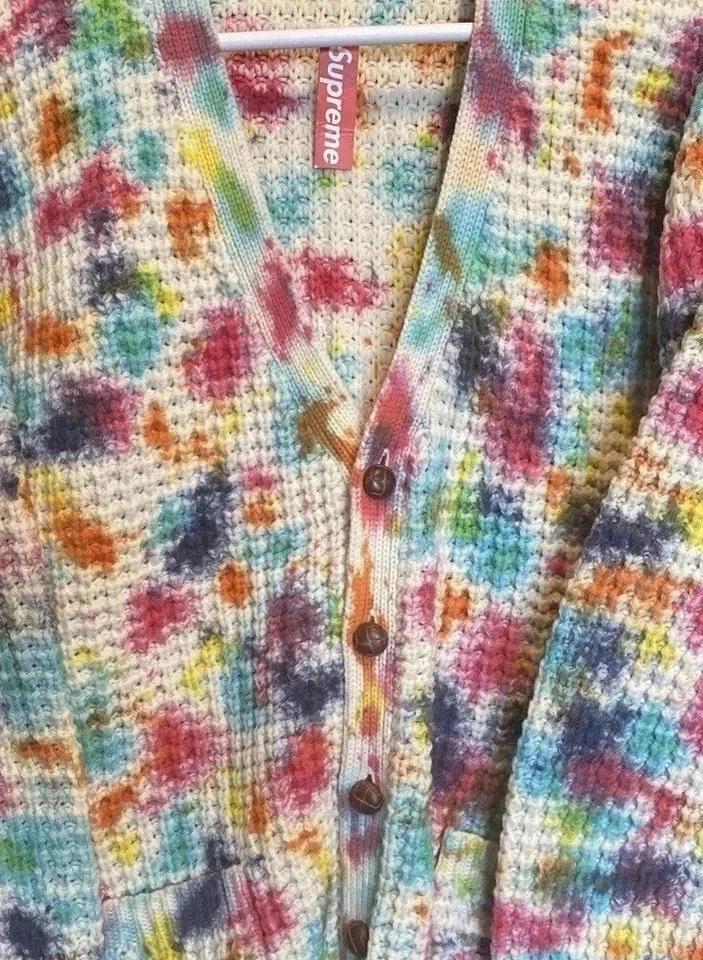 🎨 Supreme Waffle Knit Cardigan Multicolor Wool FW21 Box Logo L BNWT Rare - Image 2 of 4