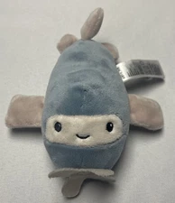 H & M Plush Blue Airplane Smiling Hennes & Maruritz H&M Washable Baby Rattle EUC