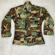 US Army Woodland Camo Jacket Mens Small Xtra Short Hot Weather Year 2003 VTG