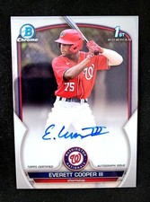 2023 Bowman Chrome #CPA-EC Everett Cooper III Chrome 1st Auto Nationals