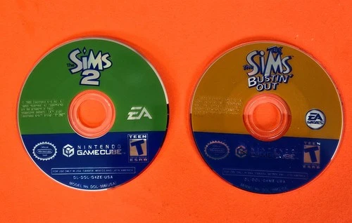 The Sims 2 + Bustin' Out Nintendo Gamecube 2-game lot Tested Works Discs Only