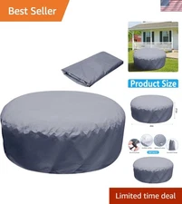 Portable Round Hot Tub Cover - 85x27.5 Inch Oxford Cloth Safety Shield