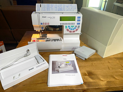 PFAFF Creative 7550 Electronic Sewing Machine Embroidery Free Arm Case Manual