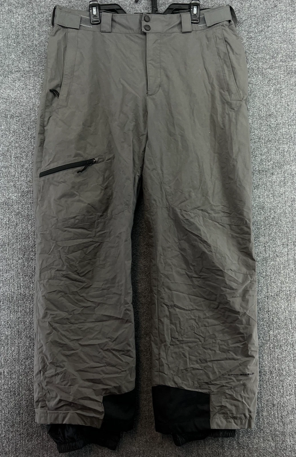 Columbia Snow Pants Mens LARGE Gray Insulated Snowboarding Nylon