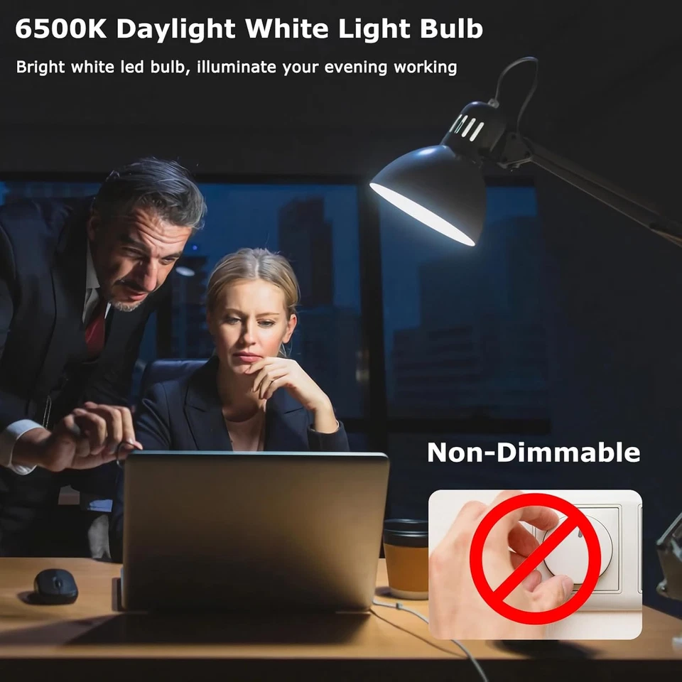 Light Bulbs 100 Watt Equivalent, 6500K Daylight 1200LM White 100we26-4p  - Image 4 of 4