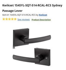 Kwikset 154SYL-SQT-514-RCAL-RCS Sydney Passage Door Lever