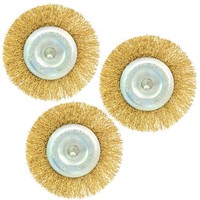 3X DrahtbüRste ScheibenbüRste RundbüRste 100Mm Schaft 6Mm Gewellt Bohrmaschine