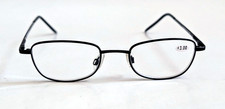 NWT Vintage 90's Small Rectangle Metal Reading Glasses 1.50 S. Black