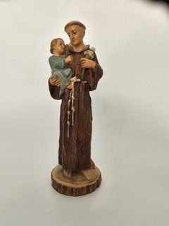 Vintage St Anthony of Padua & Child Statue Hand Painted Resin 25cm (10in)