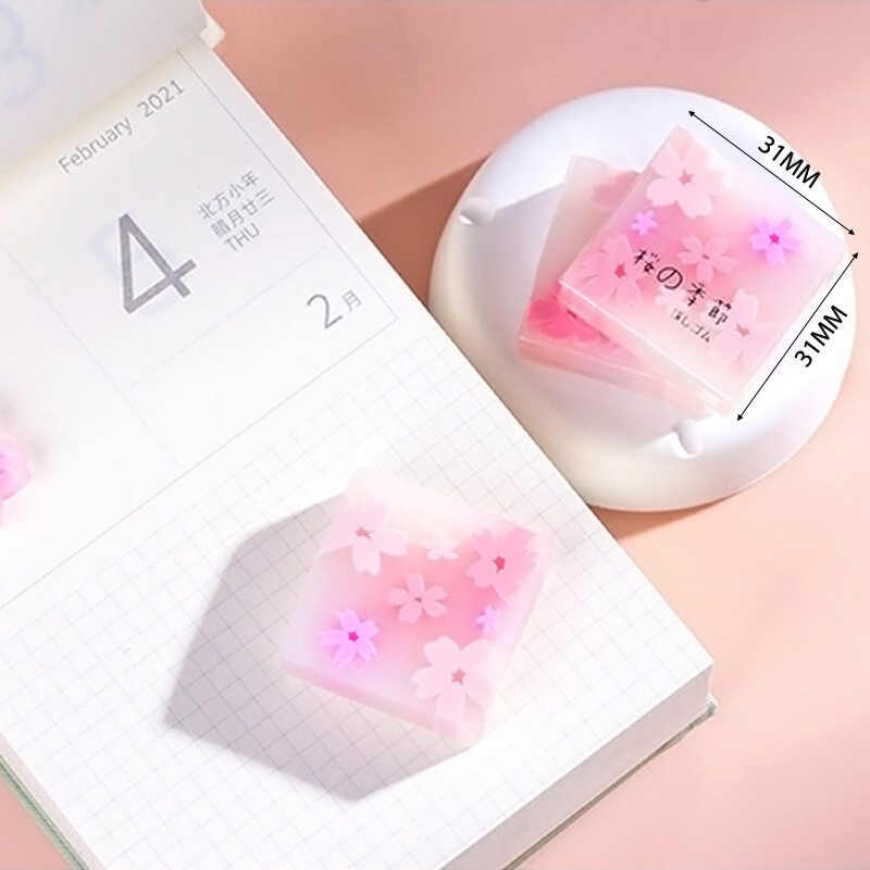 Cherry flower Lucky Clover Rubber Eraser Japanese Sakura Blossom
